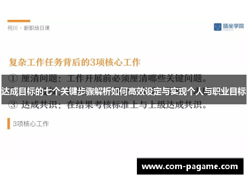 达成目标的七个关键步骤解析如何高效设定与实现个人与职业目标